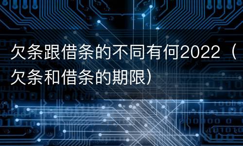 欠条跟借条的不同有何2022（欠条和借条的期限）