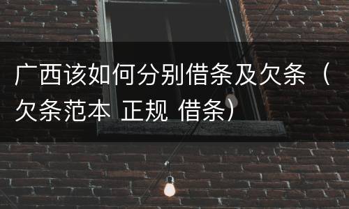 广西该如何分别借条及欠条（欠条范本 正规 借条）