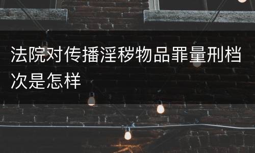 法院对传播淫秽物品罪量刑档次是怎样