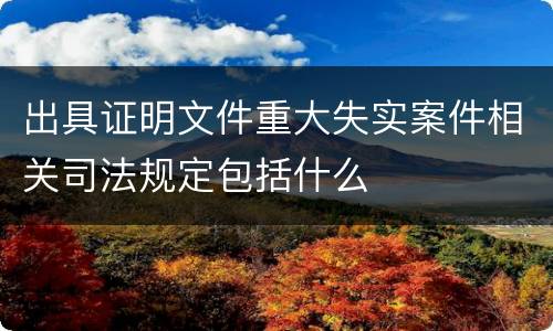 出具证明文件重大失实案件相关司法规定包括什么