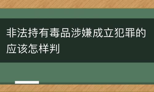 非法持有毒品涉嫌成立犯罪的应该怎样判