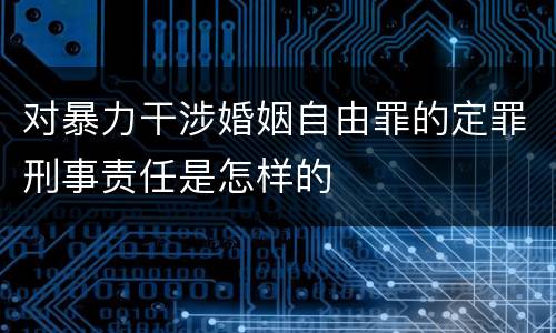 对暴力干涉婚姻自由罪的定罪刑事责任是怎样的