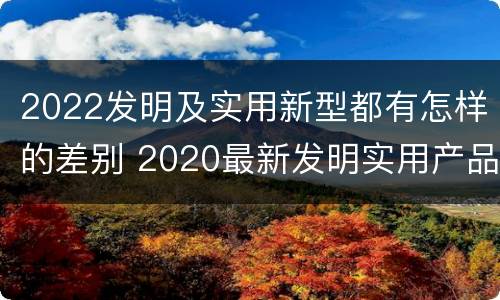 2022发明及实用新型都有怎样的差别 2020最新发明实用产品
