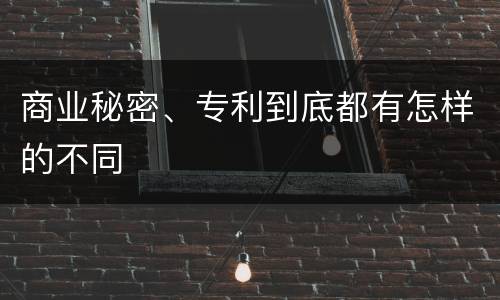 商业秘密、专利到底都有怎样的不同