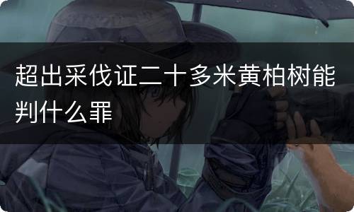 超出采伐证二十多米黄柏树能判什么罪