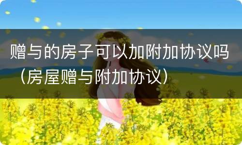 赠与的房子可以加附加协议吗（房屋赠与附加协议）
