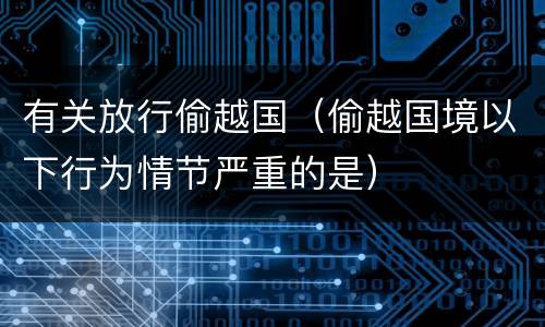 有关放行偷越国（偷越国境以下行为情节严重的是）