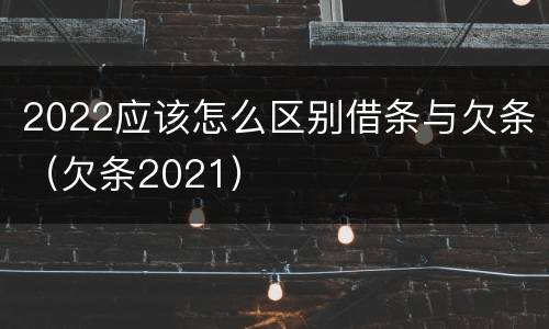 2022应该怎么区别借条与欠条（欠条2021）