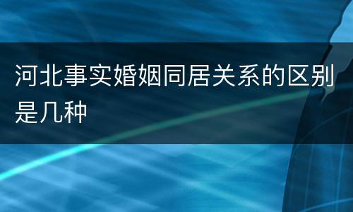 河北事实婚姻同居关系的区别是几种