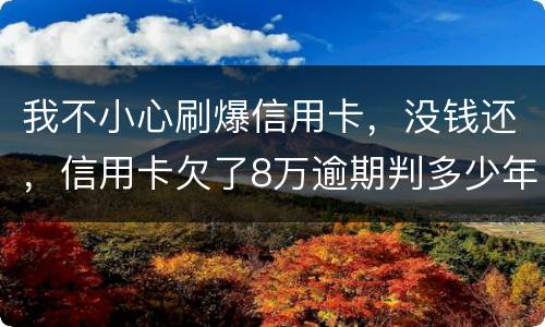 我不小心刷爆信用卡，没钱还，信用卡欠了8万逾期判多少年