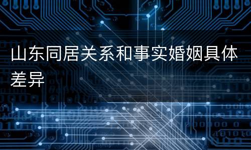 山东同居关系和事实婚姻具体差异