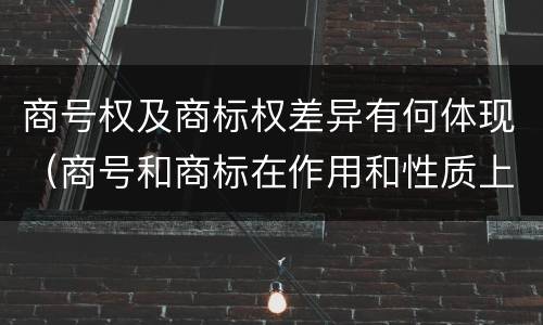 商号权及商标权差异有何体现（商号和商标在作用和性质上的区别）