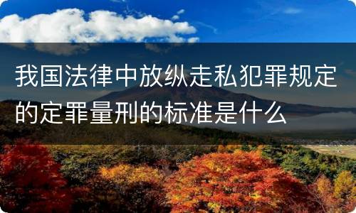 我国法律中放纵走私犯罪规定的定罪量刑的标准是什么