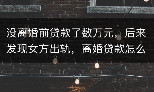 没离婚前贷款了数万元，后来发现女方出轨，离婚贷款怎么算