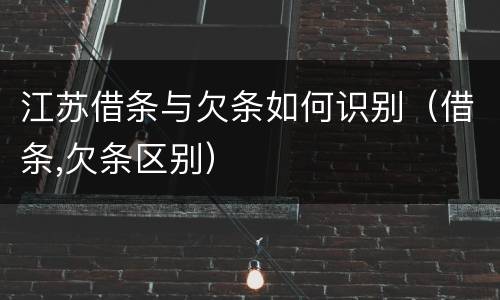 江苏借条与欠条如何识别（借条,欠条区别）