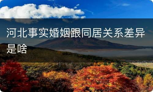 河北事实婚姻跟同居关系差异是啥