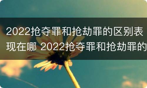 2022抢夺罪和抢劫罪的区别表现在哪 2022抢夺罪和抢劫罪的区别表现在哪些方面