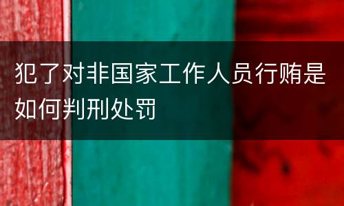 犯了对非国家工作人员行贿是如何判刑处罚