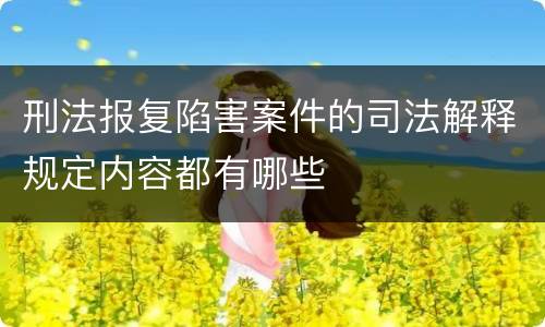 刑法报复陷害案件的司法解释规定内容都有哪些