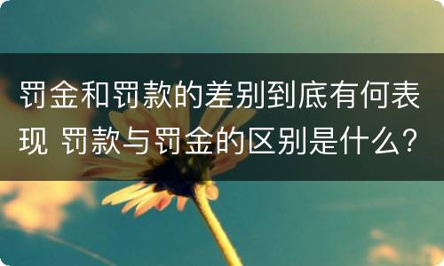 罚金和罚款的差别到底有何表现 罚款与罚金的区别是什么?