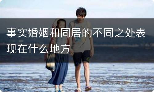 事实婚姻和同居的不同之处表现在什么地方