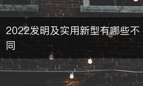 2022发明及实用新型有哪些不同