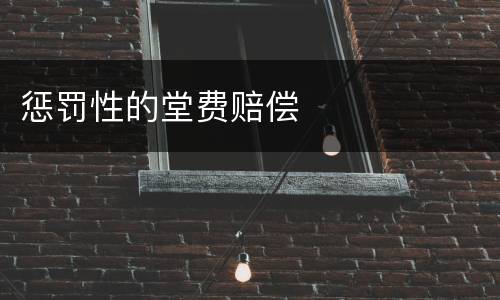 惩罚性的堂费赔偿