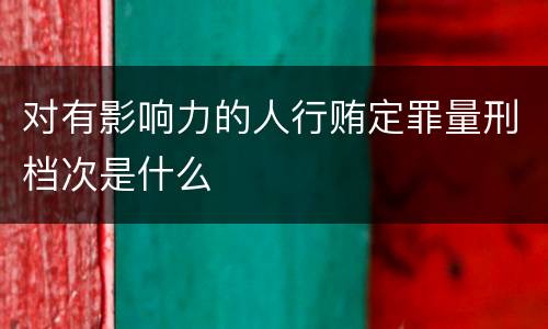 对有影响力的人行贿定罪量刑档次是什么