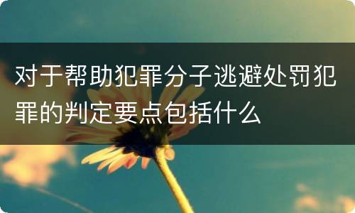 对于帮助犯罪分子逃避处罚犯罪的判定要点包括什么