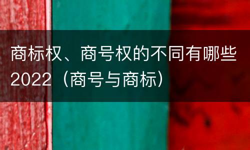 商标权、商号权的不同有哪些2022（商号与商标）