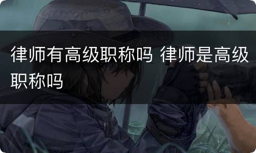 律师有高级职称吗 律师是高级职称吗