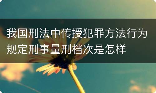 我国刑法中传授犯罪方法行为规定刑事量刑档次是怎样