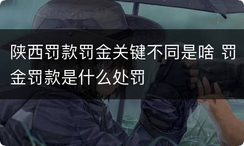 陕西罚款罚金关键不同是啥 罚金罚款是什么处罚