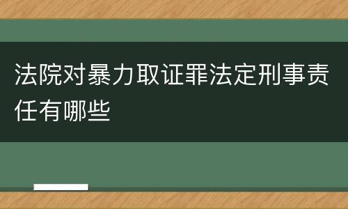 法院对暴力取证罪法定刑事责任有哪些