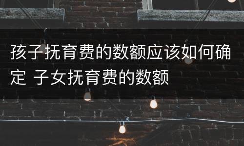 孩子抚育费的数额应该如何确定 子女抚育费的数额