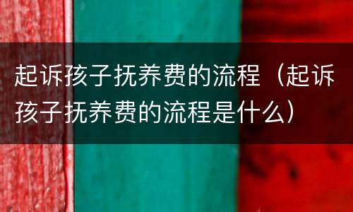 起诉孩子抚养费的流程（起诉孩子抚养费的流程是什么）