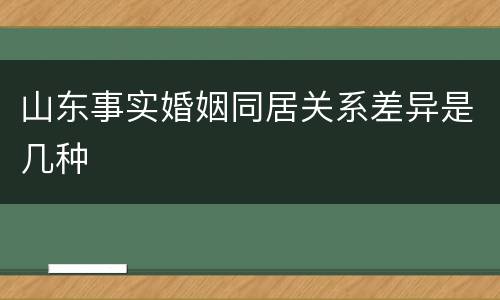 山东事实婚姻同居关系差异是几种