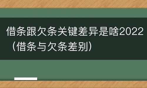 借条跟欠条关键差异是啥2022（借条与欠条差别）