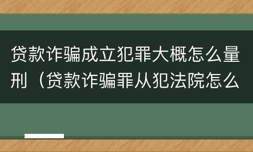 贷款诈骗成立犯罪大概怎么量刑（贷款诈骗罪从犯法院怎么量刑）