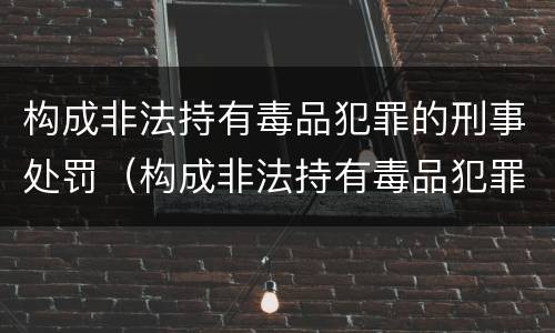 构成非法持有毒品犯罪的刑事处罚（构成非法持有毒品犯罪的刑事处罚依据）