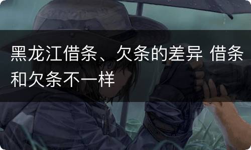 黑龙江借条、欠条的差异 借条和欠条不一样