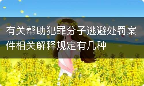 有关帮助犯罪分子逃避处罚案件相关解释规定有几种