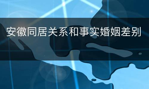 安徽同居关系和事实婚姻差别