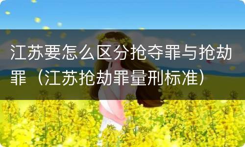 江苏要怎么区分抢夺罪与抢劫罪（江苏抢劫罪量刑标准）