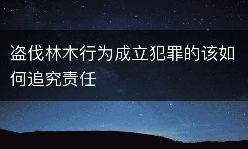 盗伐林木行为成立犯罪的该如何追究责任