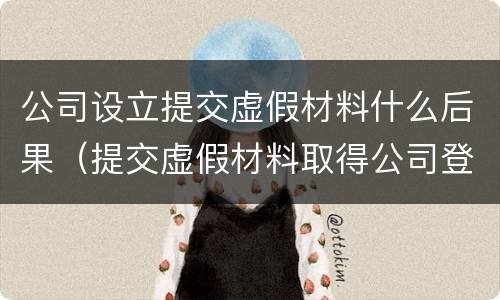 公司设立提交虚假材料什么后果（提交虚假材料取得公司登记）