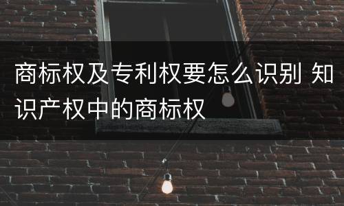 商标权及专利权要怎么识别 知识产权中的商标权