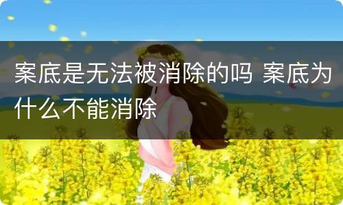 案底是无法被消除的吗 案底为什么不能消除