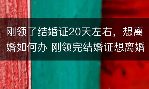 刚领了结婚证20天左右，想离婚如何办 刚领完结婚证想离婚怎么办