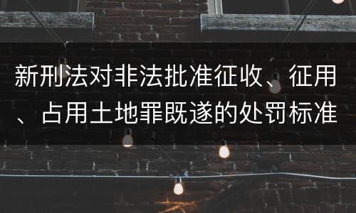 新刑法对非法批准征收、征用、占用土地罪既遂的处罚标准有哪些